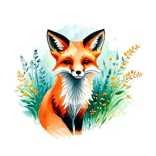 Fox In A Landscape That Represents Summer