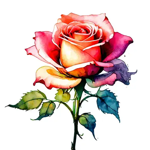 Digital Flower Wilting Rose