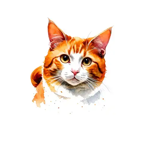 Real Size Realistic Redheaded Cat Sitting On Shoulder