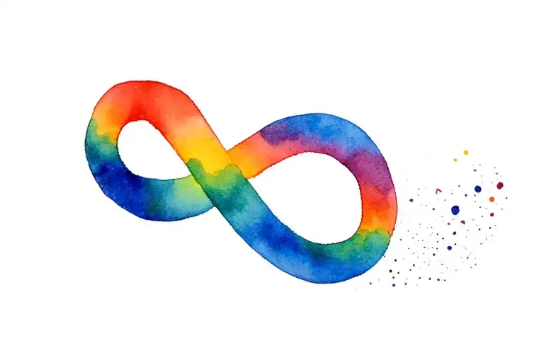 Infinity With Rainbow Infinity Symbol