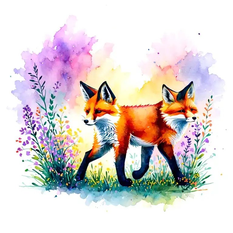 Walking Fox In Summer