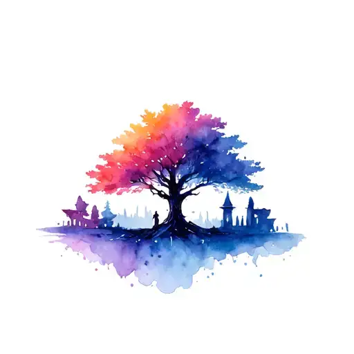 Tree Libary Fantasy Scene