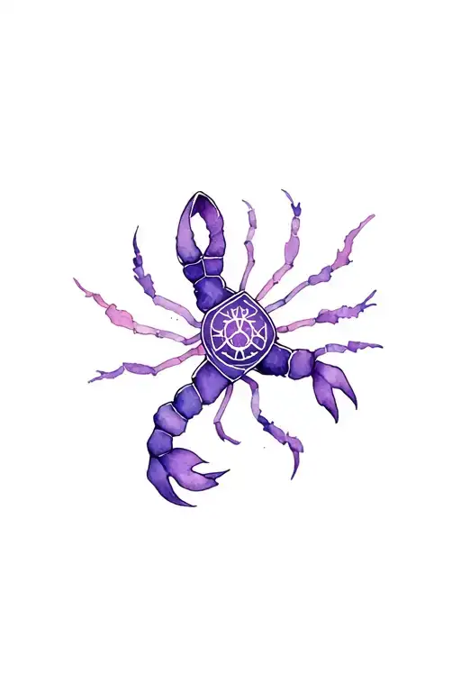 Purple Ribbon With Scorpio Horoscope Symbol Incorporated