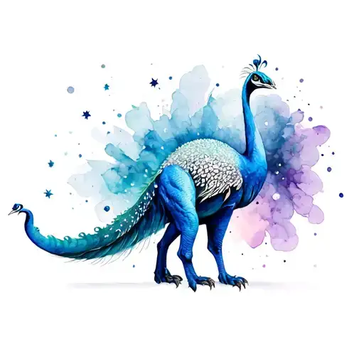 Dinosaur Peacock Space