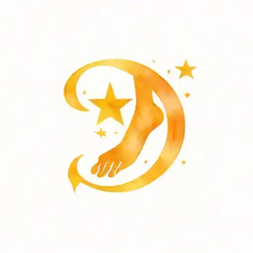 Feminine Foot Tattoo Virgo Glyph With Moon And Star