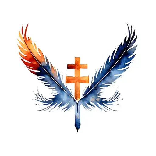 Eagle Feathers And Cross