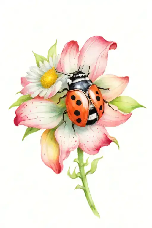 Ladybug Daisy Sweet Pea Flower