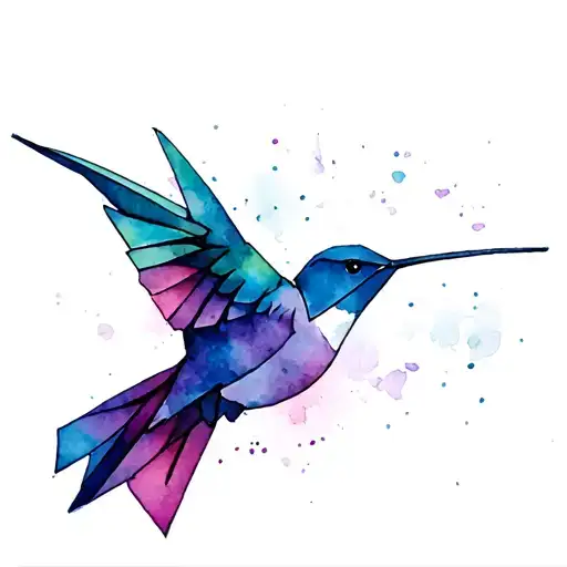 Origami Hummingbird Flying