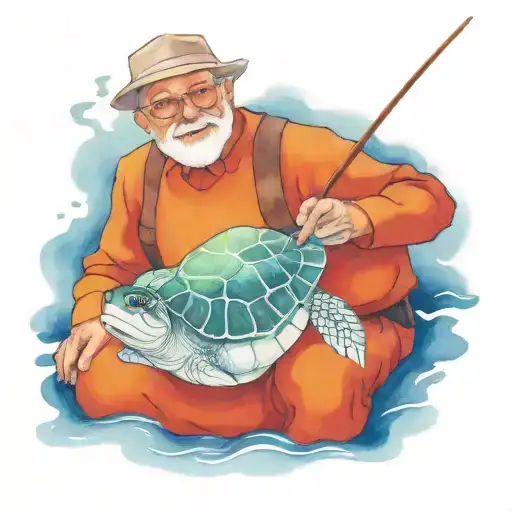 Turtle Fishing Grandfather Teaching