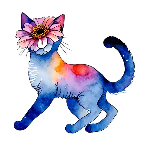 Cat Flower Walking