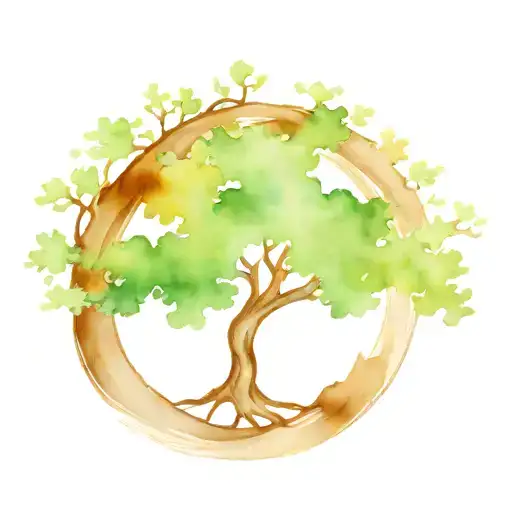 Oak Tree Intertwined Symbolizing Family And Endurance
