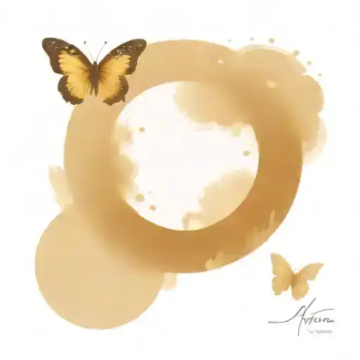 Butterfly Flying In Front Of The Full Moon Shining