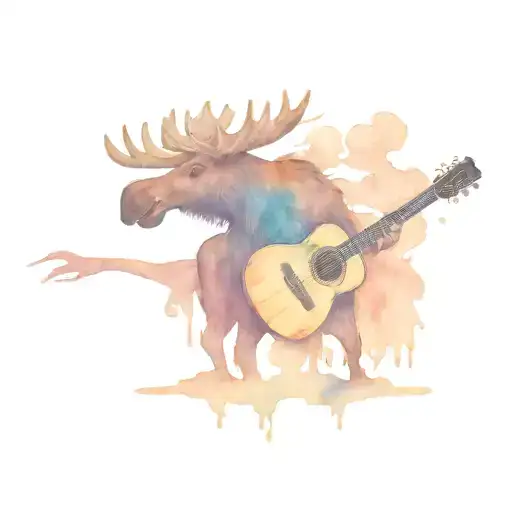 Moose Playing Acoustic Guitar
