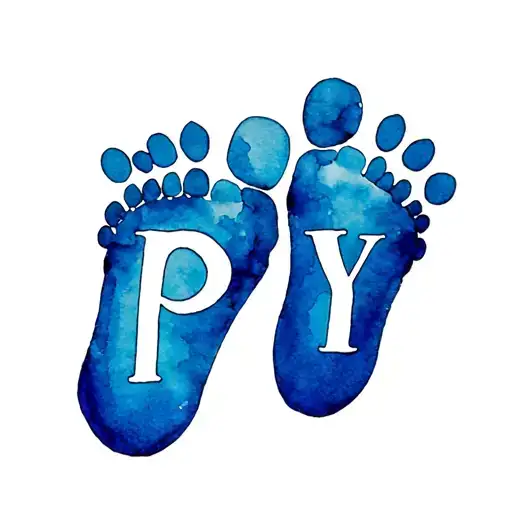 Baby Feet And Name Letter P And Y Letters