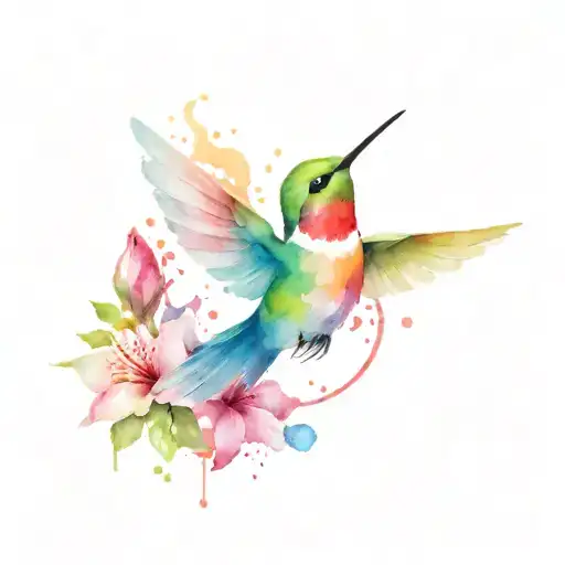 Watercolor Hummingbird