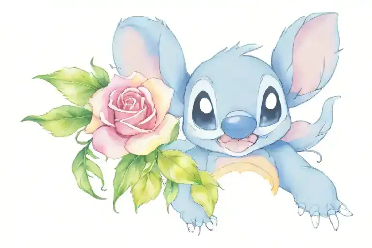 Stitch Disney And Roses