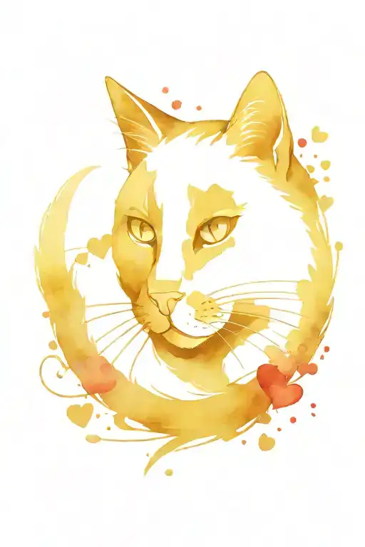 Cat Made From Hearts