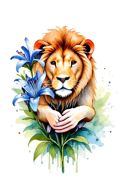 A Rat Gives A Blue Lily To A Lion