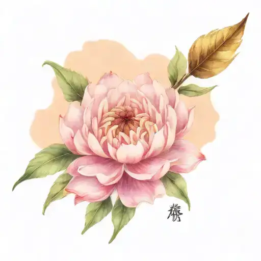 Arrow And Chrysanthemun Flower With Name Yuan