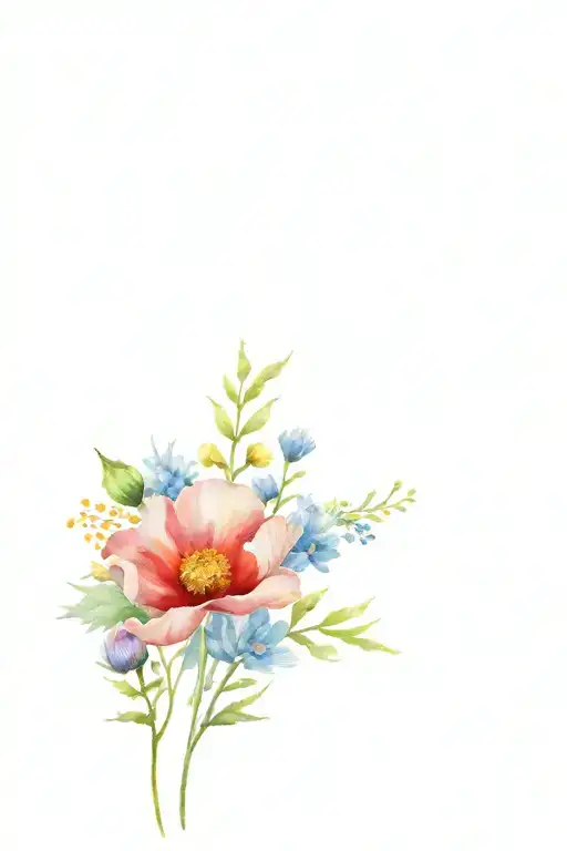 Poppy And Aster Bouquet Forearm