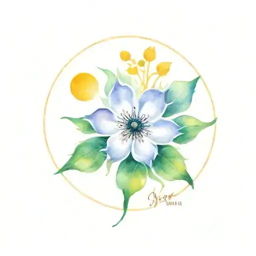 Flower And Sun With Text Nhat Anh And Nhat Phuong