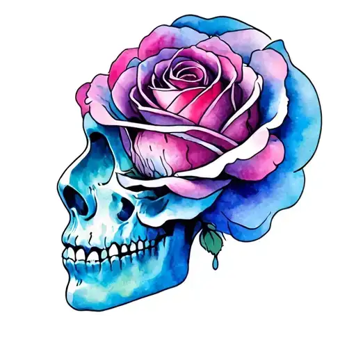 Grateful Dead Steal Your Face With Rose Below