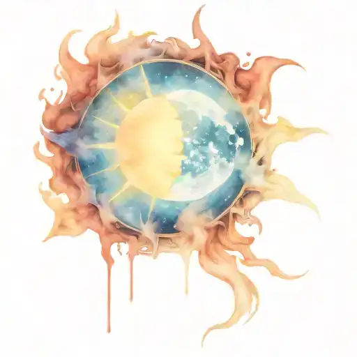 Sun And Moon From Dissipating Smoke