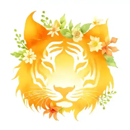 Tiger Crown Of Flowers
