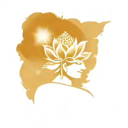 Buddha And Flower Tattoo Design