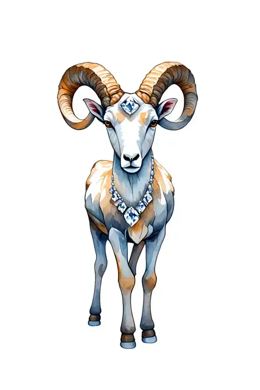 Aries Ram With Diamonds