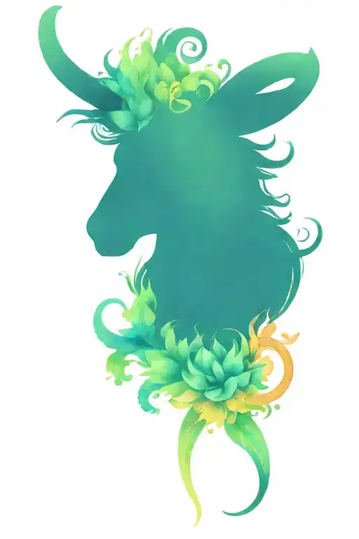 Floral Capricorn Zodiac Sign