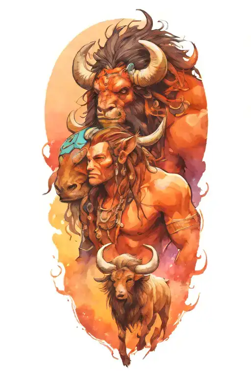 Male Tauren With Female Space Alien