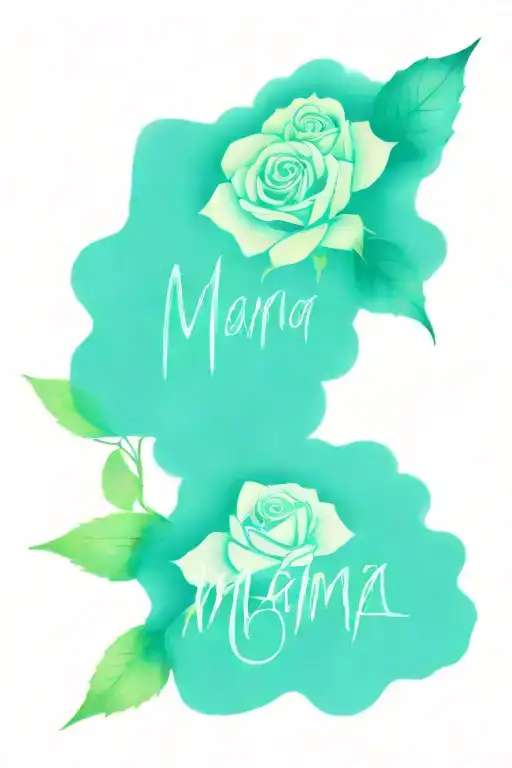 Straight Line And Entangled Roses With The Word Mama Written