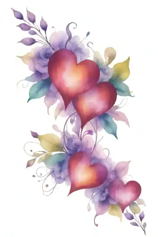 Hearts Purple Floral
