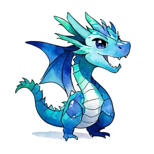 Ignis The Sweet Dragon Cartoon Style Line Out