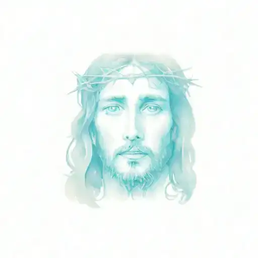 Jesus Face With Blue Eyes
