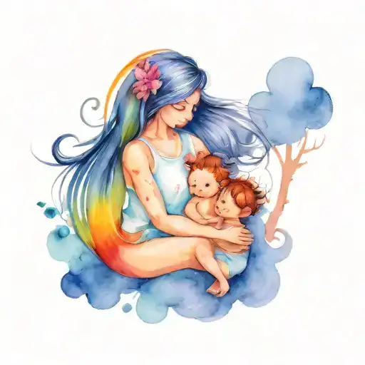 Stick Doll Mom And Kids