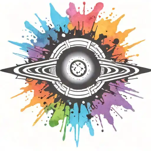 Black Hole Exploding Punk Themed With Colorful Explosion