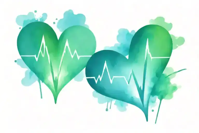 Heartbeat Symbol Containing To Two Hearts