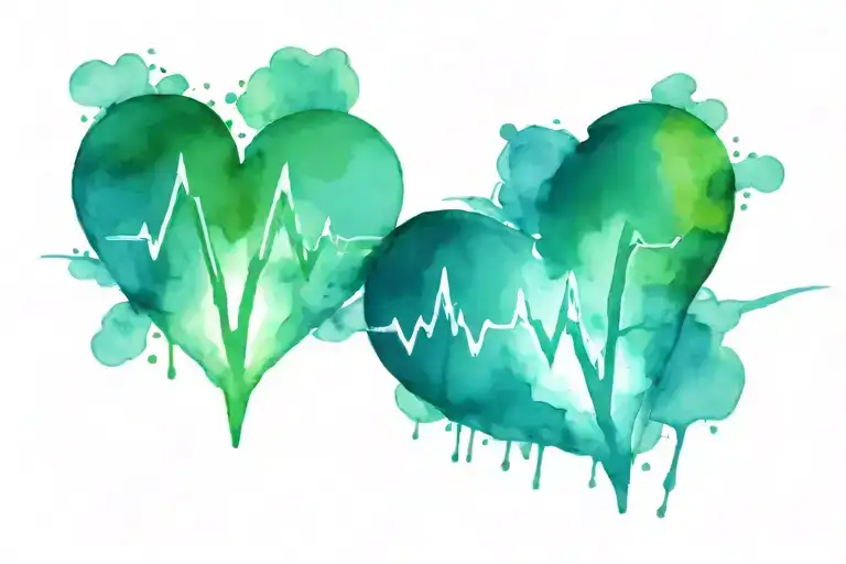 Heartbeat Symbol Containing To Two Hearts