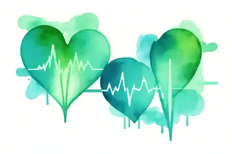 Ekg Line Containing To Two Hearts