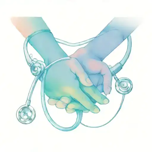 Healing Hands With Stethoscope Intertwined