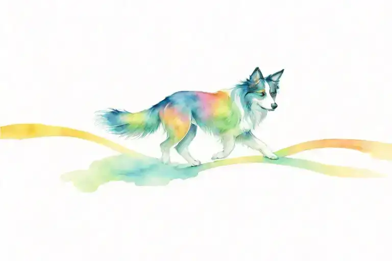 Dog Loss Rainbow Bridge With A Border Collie Dog Running Across Bridge