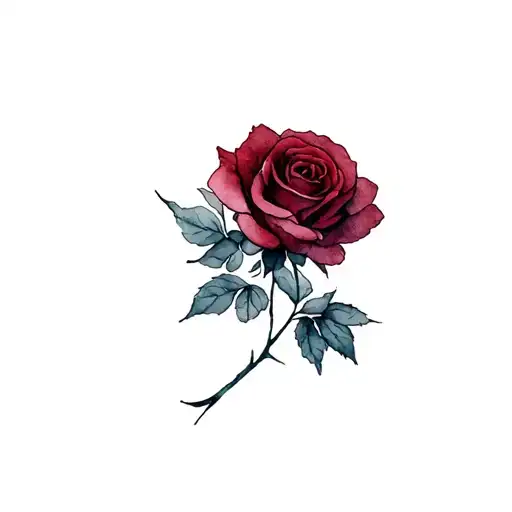 Burgundy Knitted Rose