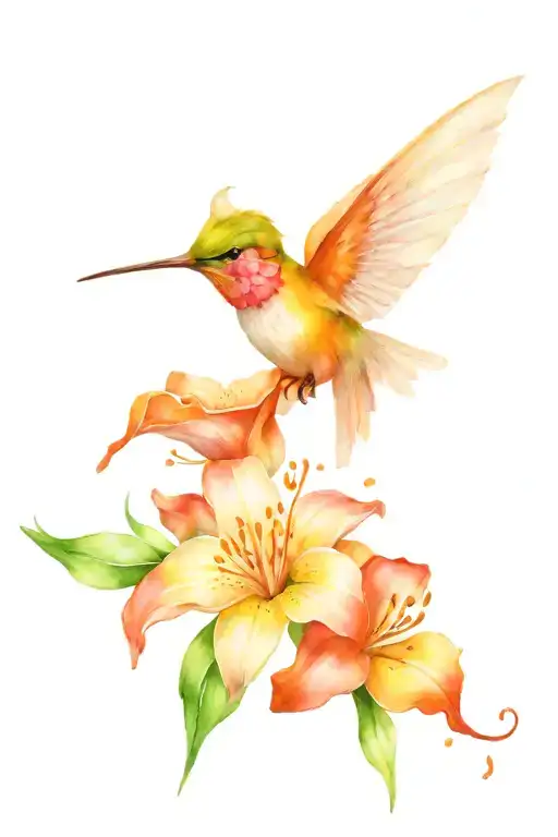 Lilly Hummingbird Cancer Ribbon