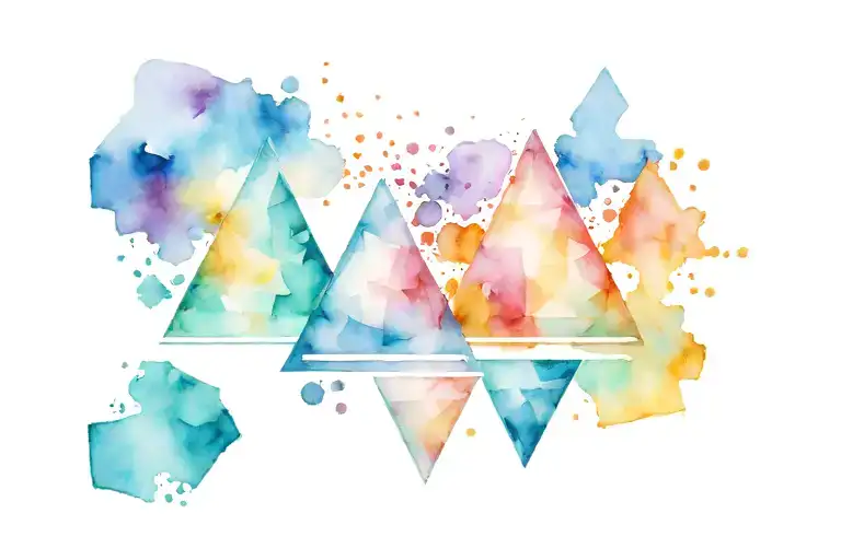 Watercolor Three Triangles