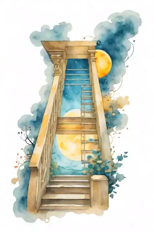 Moon With Staircase Leading