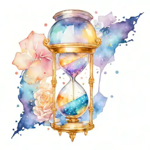 Broken Hour Glass Spilling Diamonds Sparkles With Space