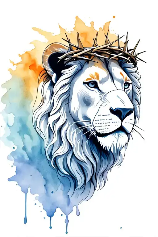 Lion Of Judah With Crown Of Thorns With Bible Verse