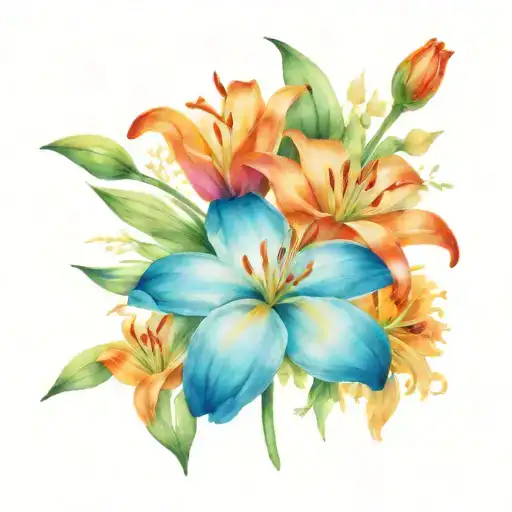 Lily Flower Daisy And Marigold Flowers